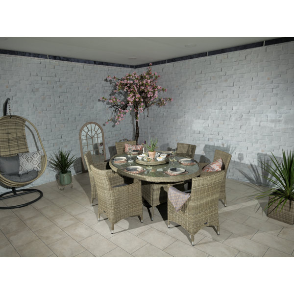 Dakota Fields Swindon Oval 6 Person 200cm Long Dining Set with